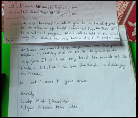 write an email to a famous environmental is requesting him her to judge ...