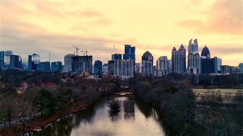 Atlanta Skyline from Midtown during Sunset Editorial Photo - Image of ...