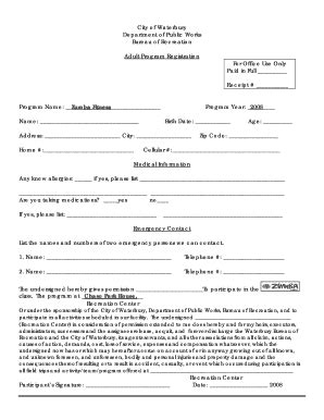 Fillable Online waterburyct Printable Flyer and Application Form ...