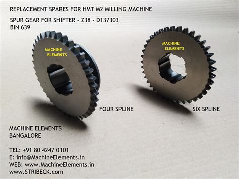Spare parts for HMT M2 Milling Machine