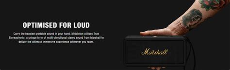 Marshall Middleton Portable Bluetooth Speaker with 20+ Hours of ...