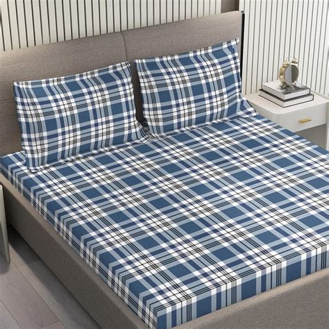Buy LAYERS Zen 225TC Checked 3Pcs Queen Bedsheet Set from Layers at ...