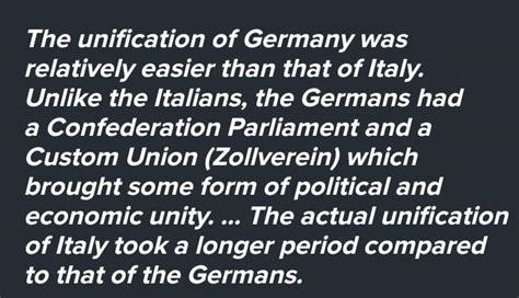 BRING OUT THE DIFFERENCES BETWEEN THE UNIFICATION OF ITALY WITH THAT OF ...