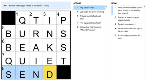 Today's NYT Mini Crossword Answer (April 2025)