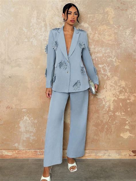 Glamine Women's Elegant Solid Color Stand Collar Long Sleeve Floral ...