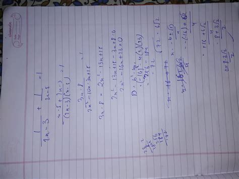 [Best Answer] 1/2x-3 +1/x-5 =1 solve for x - Brainly.in