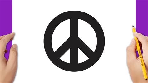 How to draw the peace symbol easy - YouTube