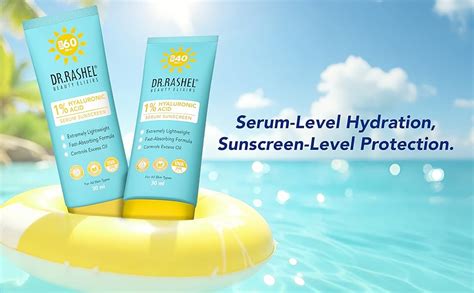DR.RASHEL Hyaluronic Acid Serum Sunscreen, SPF 60, Lightweight Formula ...