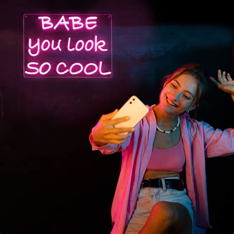 Buy Babe You Look So Cool Neon Sign for Girls Room, Girls Neon Signs ...