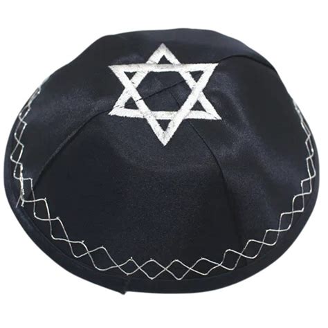 Necvior Israel Kippah Hat for Men Elegant Embroidery Star Kippah Hat ...