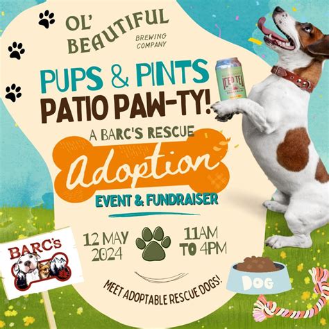 Pups & Pints ~ Patio Paw-ty & Adoption Event, Ol' Beautiful Brewing ...