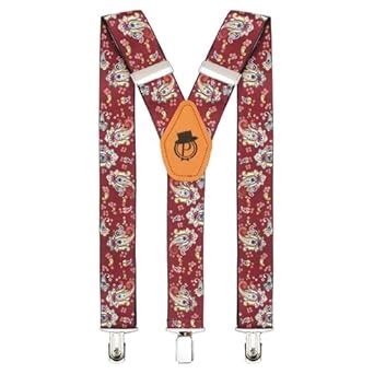 Peluche Men's Floral Cut Red Colour Suspender (3.5cm Strap Width ...