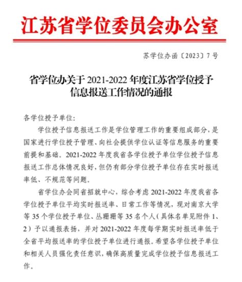 我校获2021—2022年度江苏省学位授予信息报送工作优秀组织奖-淮阴工学院教务处