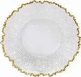 CN.JIAHE 13inch Clear Acrylic Gold Rim Charger Plates,Set of 8, Gold ...