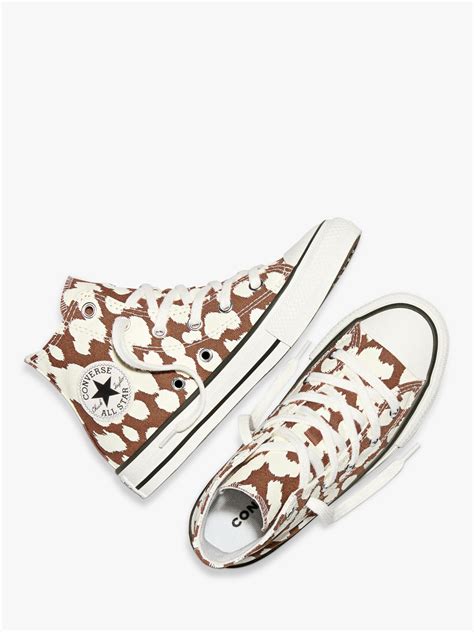 Converse Kids' Chuck Taylor All Star Animal Print Trainers, Brown/Off White