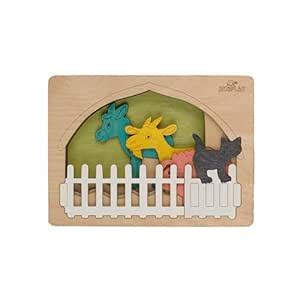 Buy Ekoplay Farm Animals Multilayered Wooden Puzzle for Kids Age 3+ | 6 ...