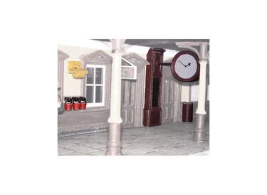 5048 Modelscene OO/HO Gauge Steam-era station accessories - clock fire ...