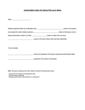 authorization letter to pick up Forms and Templates - Fillable ...