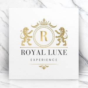 Buy Gold Crown Lions Logo: Luxury Branding Canva Template Online in ...