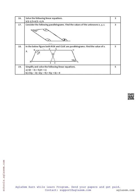 Image result for Maths Question Paper Class 8 Pre Ble