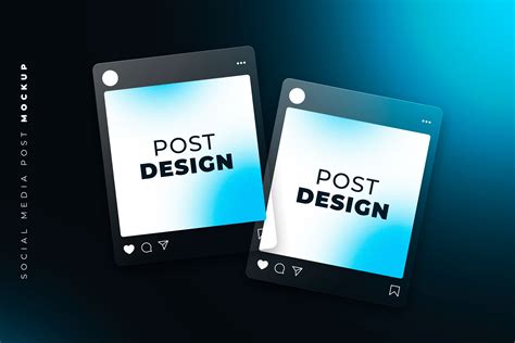 Social media post floating mockup with black background | Premium PSD ...