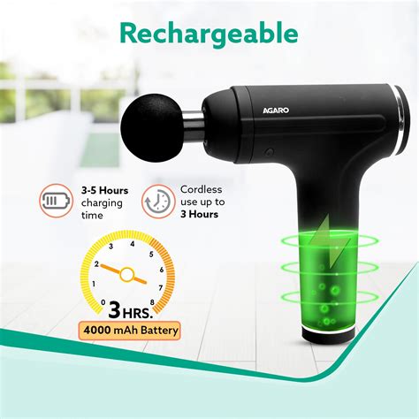 AGARO Galaxy Gun Massager Black | 4 Massage heads & Powerful 25W motor ...