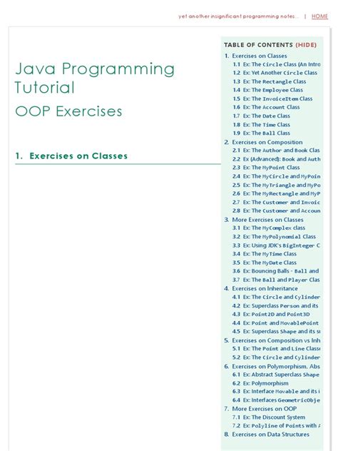 Image result for Java Programming Tutorial OOP Exercises