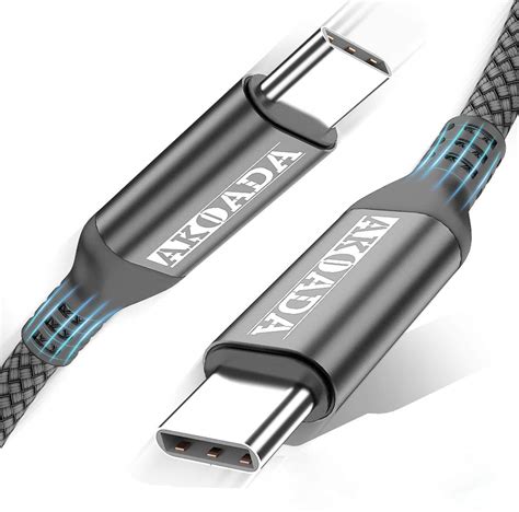 Akoada USB-C to USB-C 100W Cable 10ft,USB C Braided Fast Charging Cable ...