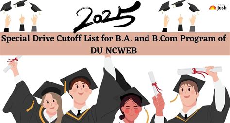 DU NCWEB 2025: Check Special Drive Cutoff List for B.A. and B.Com Program