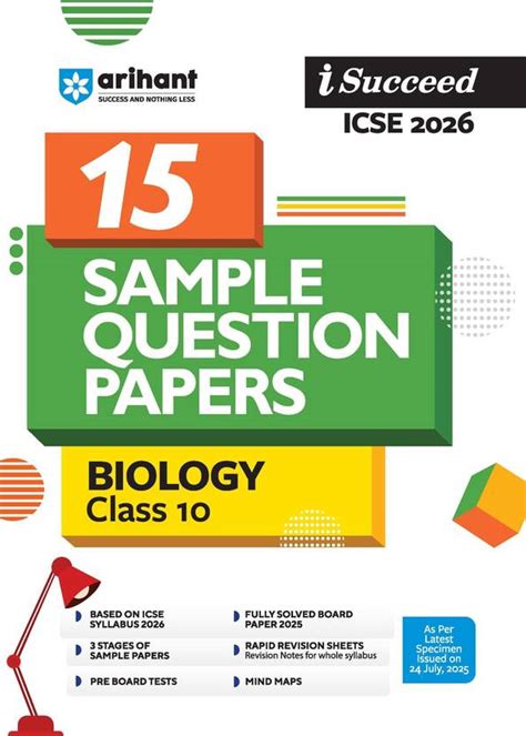 Arihant i-Succeed ICSE Sample Question Papers 2026 Biology Class 10 ...