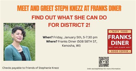 Meet and Greet with Steph Knezz at Franks Diner, Franks Diner, Kenosha ...