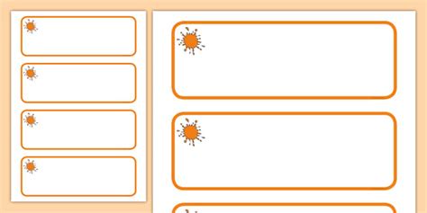 Orange Themed Editable Drawer-Peg-Name Labels (Blank)