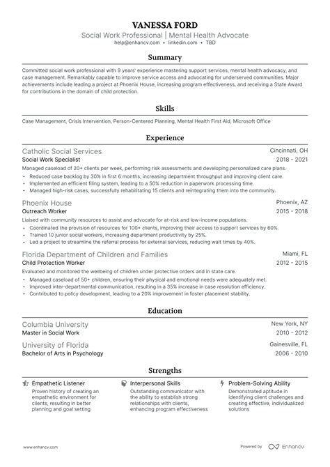 10 Social Work Intern Resume Examples & Guide for 2026
