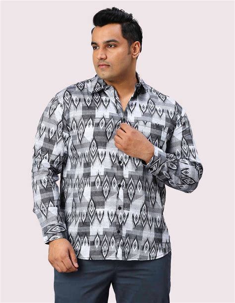 Buy Iron Digital Printed Full Sleeve Shirt Men's Plus Size Online - Guniaa
