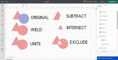 Cricut Combine Tool: How to Weld, Unite, Subtract, Intersect, and ...