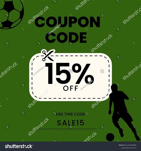 Coupon Code 15off Soccer Coupon 15 Stock Vector (Royalty Free ...