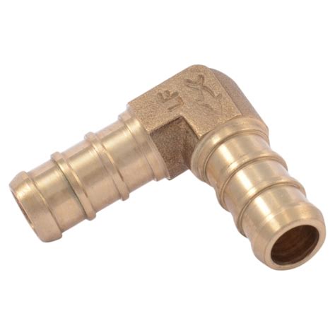 SharkBite 3/8-in (1/2-in O.D) PEX Crimp Brass 90-Degree Elbow in the ...