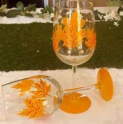Image result for Fall Painted Wine Glasses