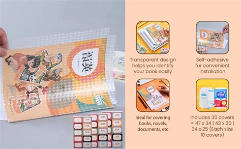 NAITIK CREATION® Self Adhesive Transparent Book Covers – 30 Pcs (A5/B5 ...