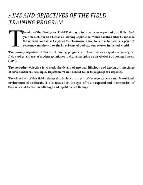 Field report - Geological Field Survey - AMU - Studocu