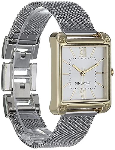 Nine West Women's Mesh Bracelet Watch, Two Tone, NW/2091SVTT : Amazon ...