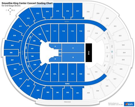 Smoothie King Center Concert Seating Chart - RateYourSeats.com