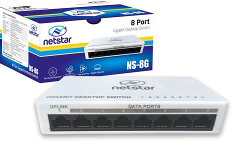 NETSTAR® 8 Port Gigabit Desktop Switch | 10/100/1000 Mbps (1G) | Plug ...
