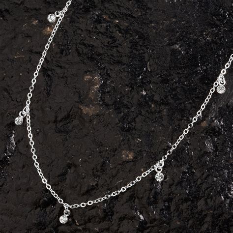 Accessorize London Women's Silver Gem Station Necklace - Accessorize India