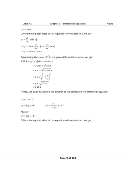 NCERT Class 12 Maths Chapter 9 Exercise 9.2 Solutions - eSaral