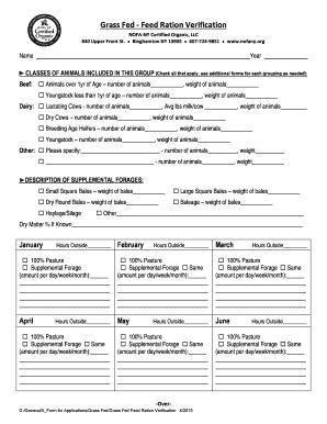 Fillable Online Grass Fed Feed Ration Verification Fax Email Print ...