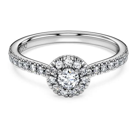 Eternity halo solitaire ring, Lab-grown diamonds 0.45 ct tw, Round ...