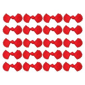 Enakshi 20 Pairs Leaf Design Chinese Knot Frog Button for Cheongsam Red ...