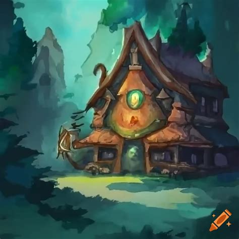 Scene from World of Warcraft's Elwyn Forest tavern on Craiyon