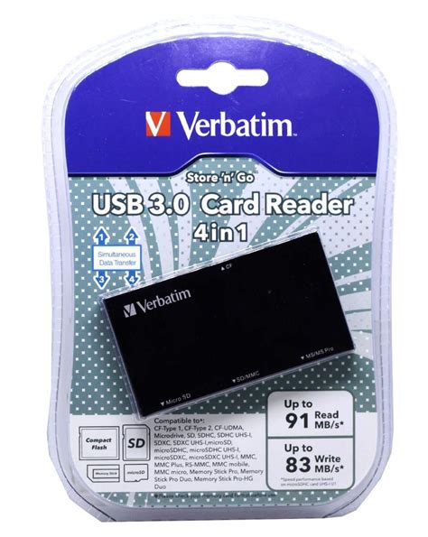 Verbatim 4in1 Multi Faction Card Reader USB 3.0 (Compact Flash Card ...